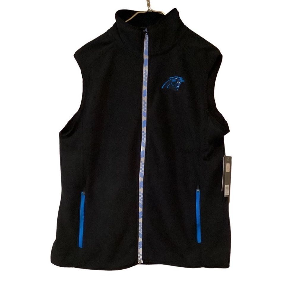 NWT New Carolina Panthers NFL Fleece Vest M Team Apparel 7th Collection